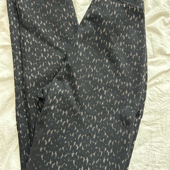 Wolford Black Lace Bonded Trousers Pull On Pants Leggings Pockets Luxury size 6 - Picture 4 of 9